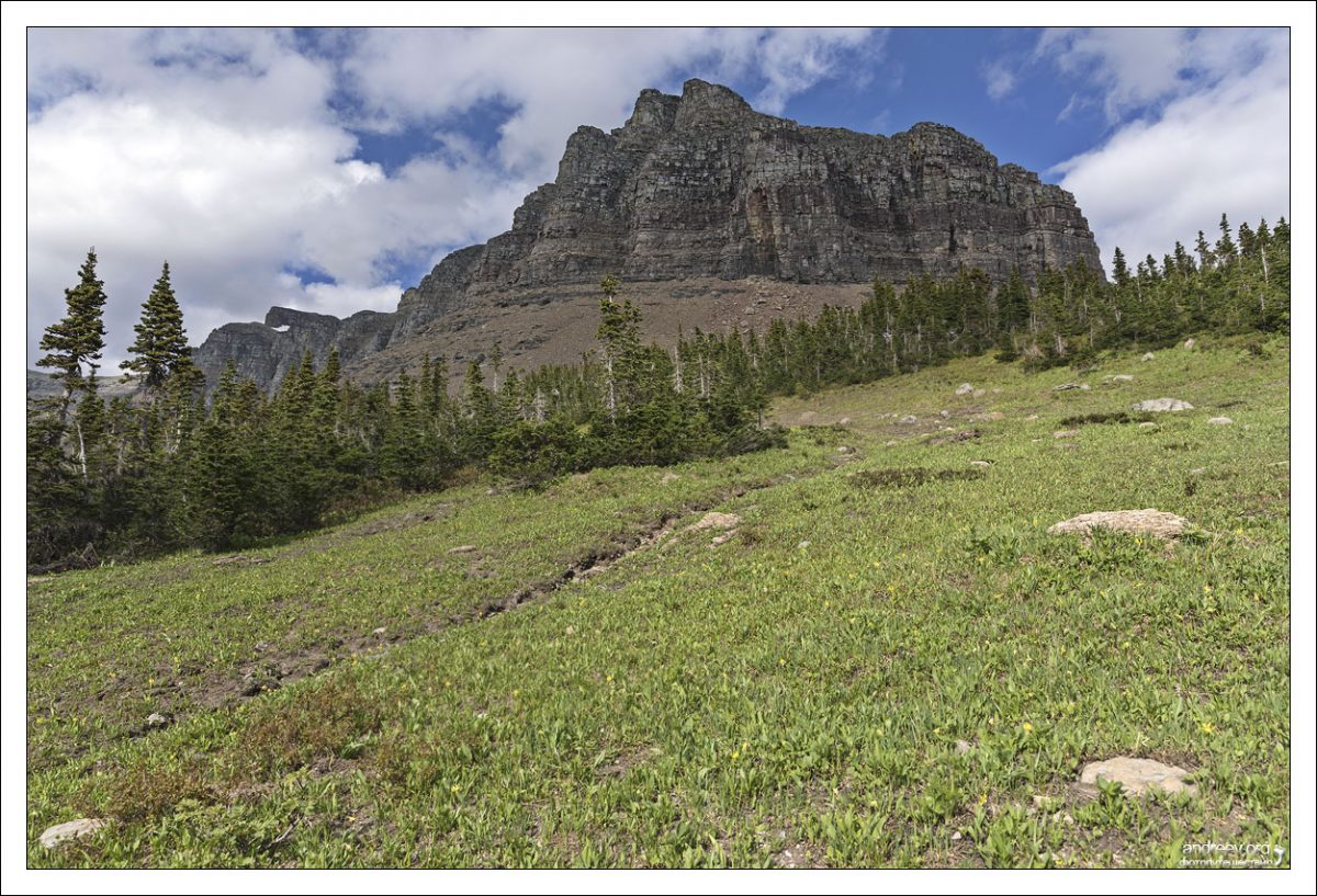 Гора Поллок (Pollock Mountain, 2803 м) расположена в национальном парке Глейшер в американском штате Монтана. Тянется вдоль континентального водораздела и, как и многие здешние горы, состоит из осадочных пород.
