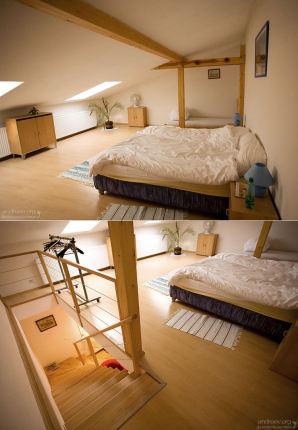 Наш двухэтажный апартамент, снятый на время пребывания в Праге.