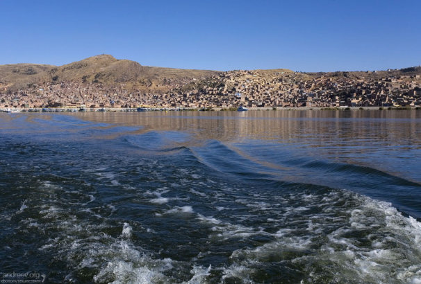 Первые метры пути по Титикаке.