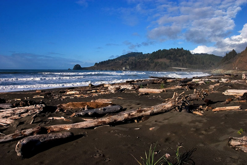 Пляж Hidden beach - часть тропы Coastal trail вдоль побережья Тихого океана.
