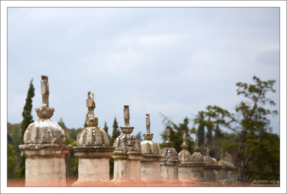 Башенки на стене с крестами Ордена Христа.