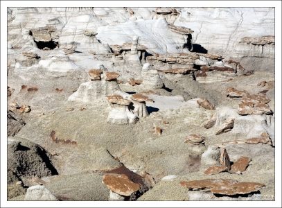 "Грибы" в бело-коричневой гамме.