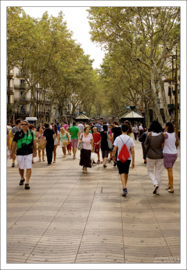 Рамбла - пешеходная улица в центре города.