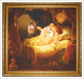 Нюша в роли Данаи с картины Рембрандта. Студия компьютерной анимации “Петербург".