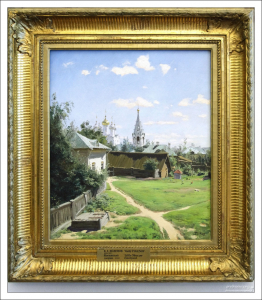 Картина В. Д. Поленова "Московский дворик" (1902). Версия без людей. Государственный Русский музей.