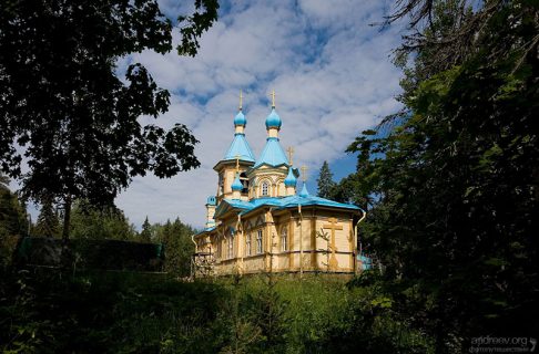 Церковь Гефсиманского скита. Устройство данного скита завершило создание на Валааме бывшим палестинским паломником игуменом Мавpикием (1838-1918) “русского Иерусалима”.