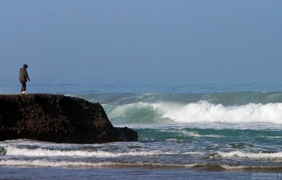 Рыбак за работой.