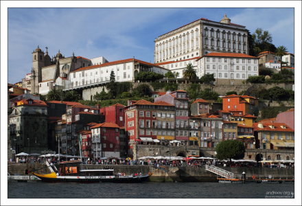 Вид на кафедральный собор Sé do Porto и район Рибейра.