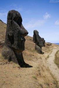 Большинство истуканов-моаи вырезаны из спрессованного вулканического пепла.