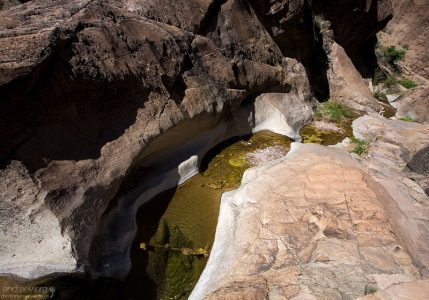 Спуск в каньон по тропе Window Trail.