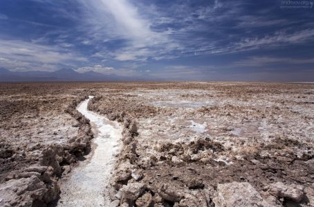 Утоптанная тропинка на равнине Salar de Atacama.