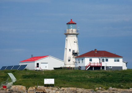 Маяк на острове. Надпись внизу гласит: “Danger! Unsafe landing area”.