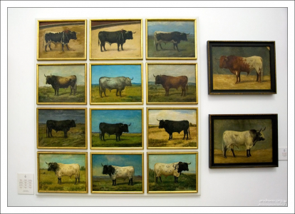 Изображения особо отличившихся в корриде быков.