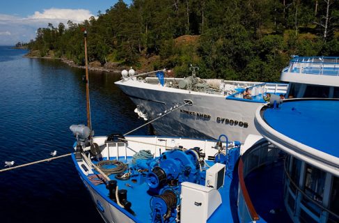 “Попов”, “Суворов” и чайки.