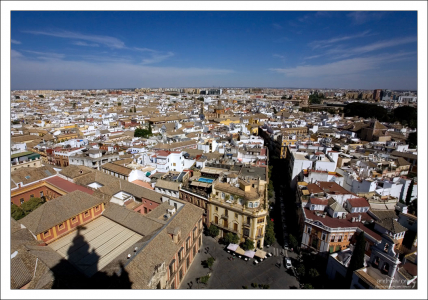 Вид на город с высоты колокольни Хиральды. Севильский собор.