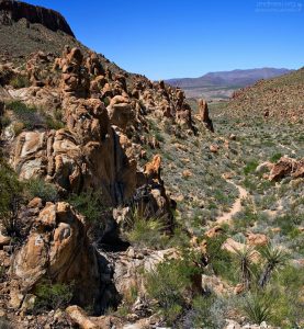 Оплывшие валуны на тропе Grapevine Hills Trail.