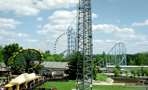 Парк аттракционов Six Flags. Вид с роллер-кастера "The Boss". Сент-Луис, Миссури. Июнь, 2001 год.