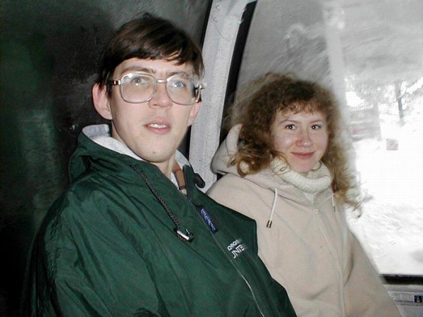 В вагоне подъемника. Горнолыжный курорт Stowe.