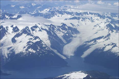 Три ледника. Вид из самолета.
