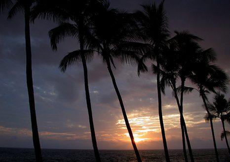 Первый закат на Гавайских Островах. Большой Остров.