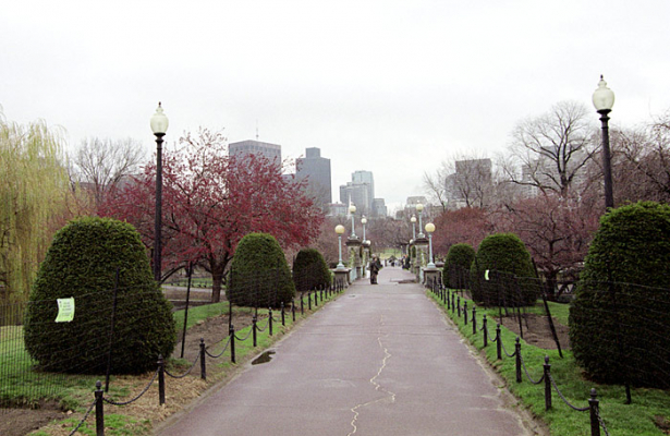 Городской парк Boston Common. Вид на Lagoon Bridge.