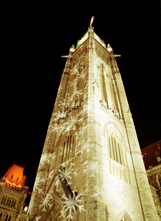 Парламентский холм. Вечернее шоу огней.