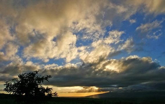 Золотой закат в горах.