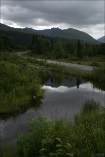 Дождь над перевалом Hatcher Pass.