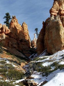 Вид на Молот Тора со дна каньона. Тропа "Навахо".