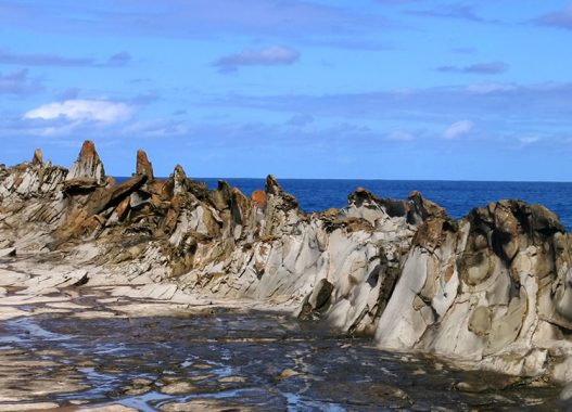 "Зубы дракона" из белой лавы в Kapalua.