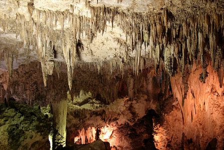 Сталактиты по прозвищу "Soda straws" - "Трубочки для содовой". Carlsbad Caverns National Park.