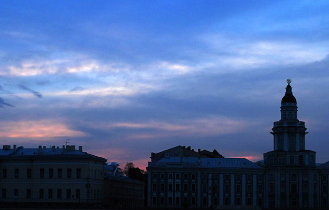 Закат над Васильевским островом.