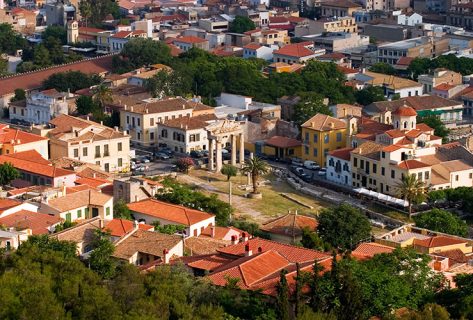 Вид на Афины с восточной части Акрополя.