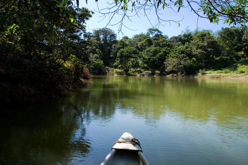 Нос каноэ и Belize river.