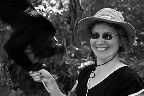 Катя и главарь обезьян :) Community Baboon Sanctuary.