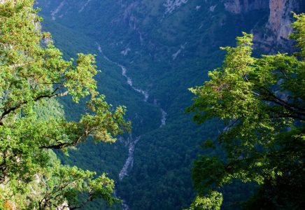 Река Voidomatis, пробившая в скалах каньон Викос. Vikos-Aoos National Park.