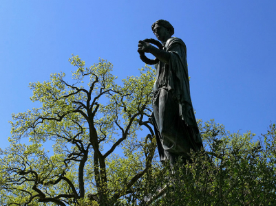 Скульптура, разместившаяся в кроне дерева :) Пушкин.