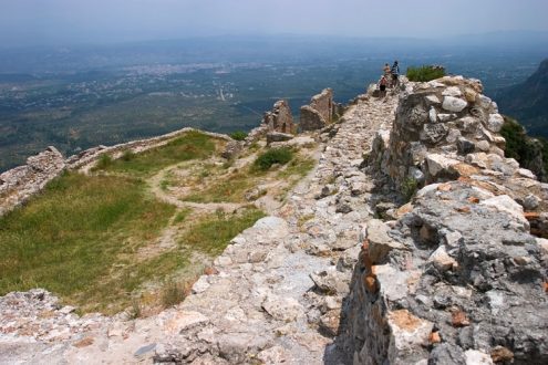 Верхняя часть древнего византийского города Mystras.
