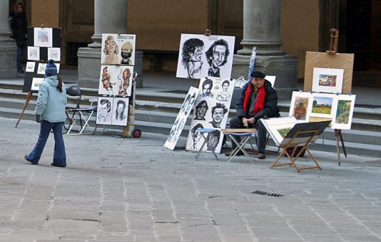 Уличный художник. Флоренция.