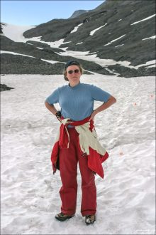 Верхняя "снежная" часть тропы Harding Ice field trail.