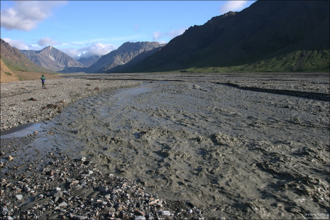 Разливающаяся Toklat river.