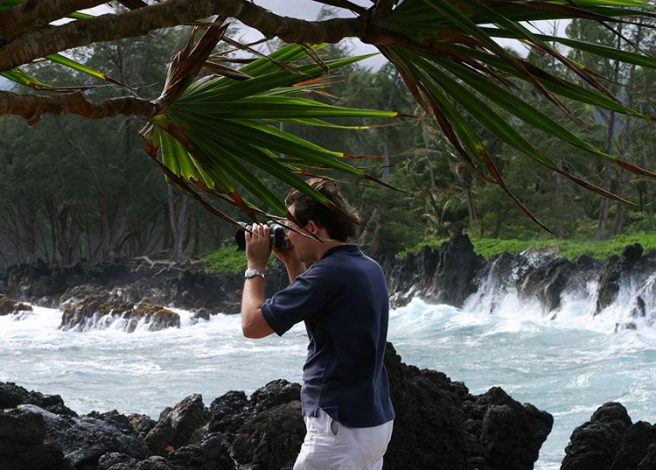 Сильный ветер на полуострове Ke'anae.