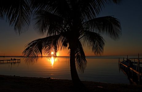 Кокосовый закат. Остров Caye Caulker.