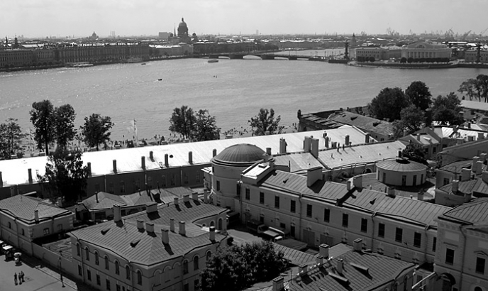 Панорама с колокольни Петропавловского собора.