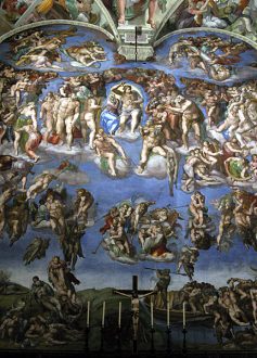 Шедевр Микеланджело "Страшный суд". Сикстинская капелла Ватикана.