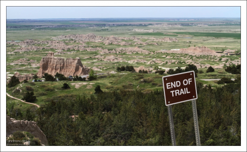 Конец тропы и вид на долину White River Valley.