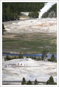 Гейзеровый холм с высоты тропы Observation point.