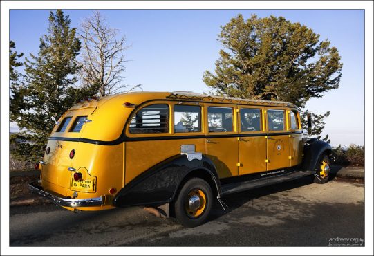 Винтажный желтый автобус 1937-го года выпуска.