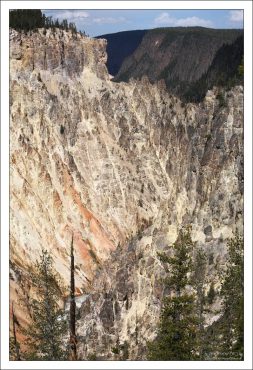 Вид на стену Большого каньона Йеллоустоуна с обзорной площадки Inspiration Point.