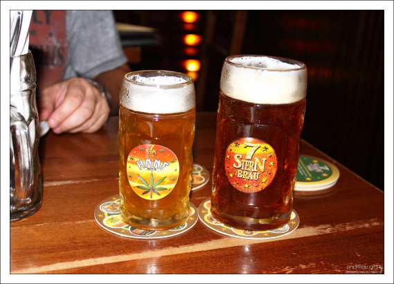 Пиво с коноплей в ресторане “Зибенштерн”.
